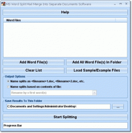 Download MS Word Split (Break, Create) Mail Merge Into Separate Documents Software 7.0
