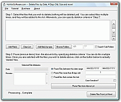 Download Delete files by date range, file mask or number of days old Software
