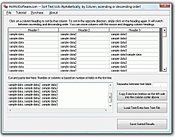 Download Sort Text lists and csv files in ascending or descending order