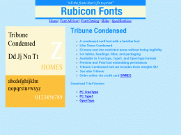 Download Tribune Condensed Font OpenType