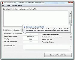 Download Text to xml  tab to xml and csv to xml to convert text csv  and tab delimited files 9.0