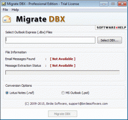 Download Migrate DBX to Lotus Notes 3.2.4