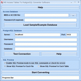 Download MS Access Tables To PostgreSQL Converter Software