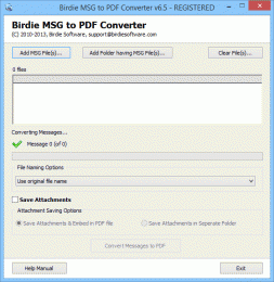 Download MSG Backup to PDF