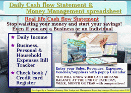 Download Daily Cash flow Statement spreadsheet 03.1