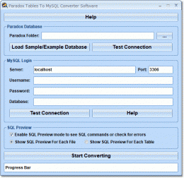 Download Paradox Tables To MySQL Converter Software 7.0