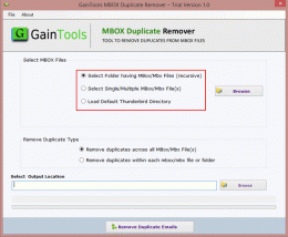 Download GainTools MBOX Duplicate Remover 1.0