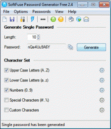 Download SoftFuse Password Generator Free 2.5